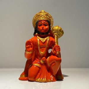 Hanuman Ji Ki Murti in Blessing Posture with Gada Sitting Lord Balaji Bajrangbali Sankat Mochan Bhagwan Idol for Temple car Dashboard Home Decor Statue Gift